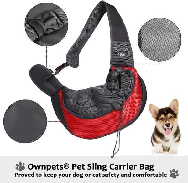 For Small Dog Pet Puppy Carrier Outdoor Travel Dog Shoulder Bag Mesh Oxford Single Comfort Sling Handbag Tote PouchW251107