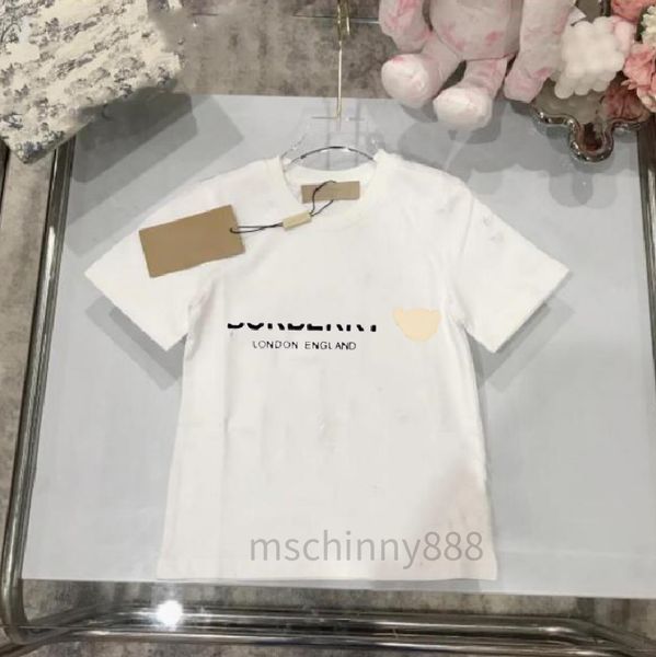 Summer Designer Children Cotton T-shirt Baby Boys Girls Black White Tops Tees Kids Clothes Casual Tee