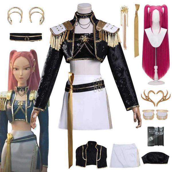 Anime KPop Mira Cosplay Costume Wig Woman Black White Uniform Christmas Halloween Party Clothing W251107