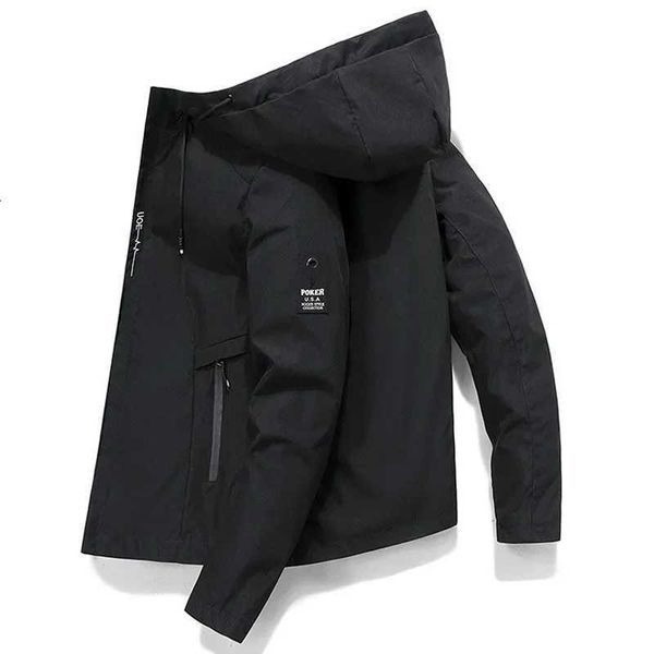 Mens Korean-Style Multi-Functional Hooded Jacket Trendy Mens Workwear Coat Spri…