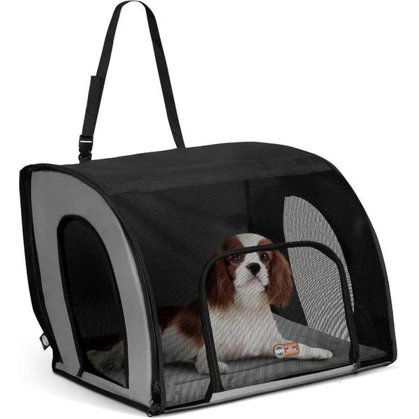 Enclosed Dog Car Seat Travel Safety Carrier for Pets Dog Travel Car Seat with SoftSided Design and Covered Structure Washable PW251107