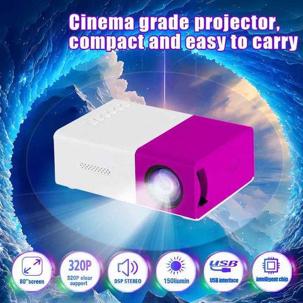 New LED Portable Projector Dlp Full Hd 1000 Lumen TF USB Audio Home Theater Media Player Gift Outdoor Travel Mini Projector X250407