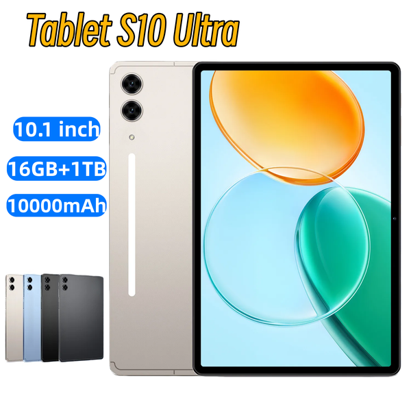 S10 Ultra 10.1 Inch Learning Portable Office Computer Smartphone 2-in-1 Processor Long Battery Life Android Tablet PC for Home Business Global Languag