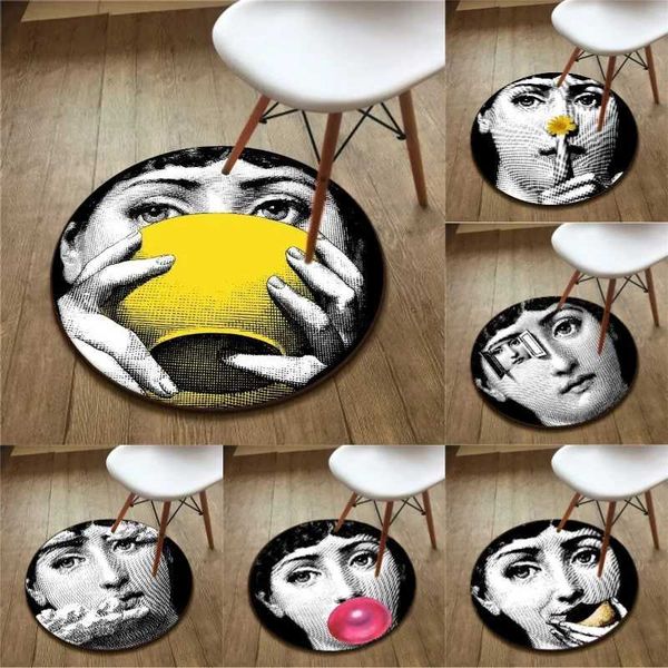 Black and white girl Avatar living room decoration bedroom coffee shop circular art anti slip carpet large area carpet indoor floor X250408