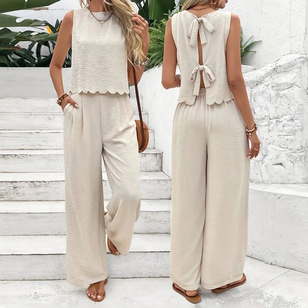 2025 Summer Womens Fashion Sleeveless Tank Top Casual Pants Set 251107
