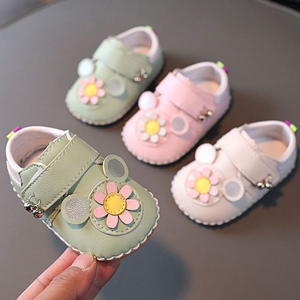 Baby Shoes Toddler 2025 Spring Soft Leather Anti Slip Casual Flats Infant Girls Dress Princess Shoes First Walkers Cute Flower Kids Shoes Sizes 14 - 18