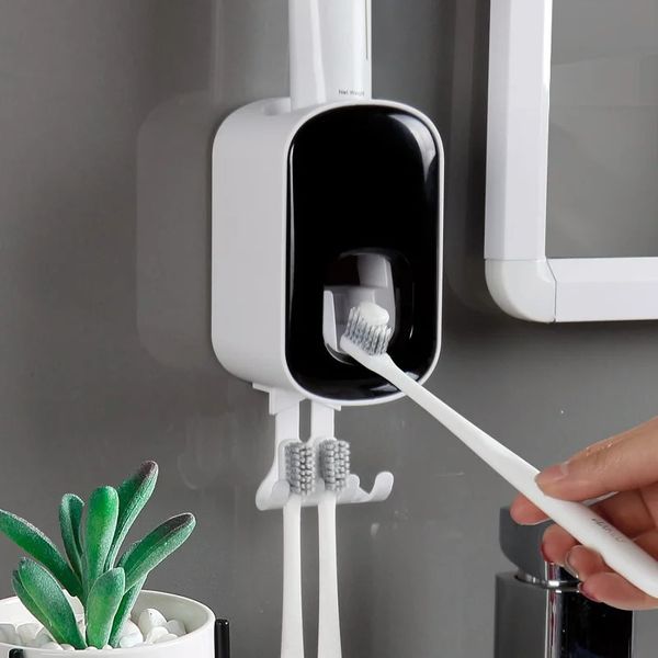 Toothbrush Holder Wall Mounted with Toothpaste Dispenser - Easy to Install Sturdy and Stylish Bathroom Decor Bathroom Access 251106BJ