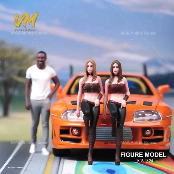 Printed Exquisite Facial 1/64 1/87 1/43 1/24 1/18 Sexy Car Cool Girl Western Cowboy Doll Model Scene Decoration Toy X250409