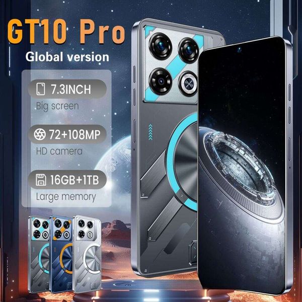 New GT10PRO phone 16GB+1TB Android 10 perforated screen smartphone Unlock Touch Screen Phone Androids Camera Telephone HD Display Face Recognition