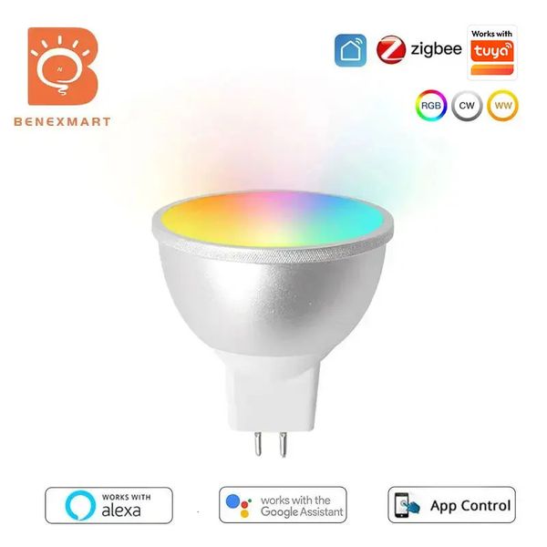 Benexmart Zigbee Smart Led Light Bulb MR16 12V RGBCW Dimmable Spotlighting Works with Tuya Alexa Google Home Voice Control 250402