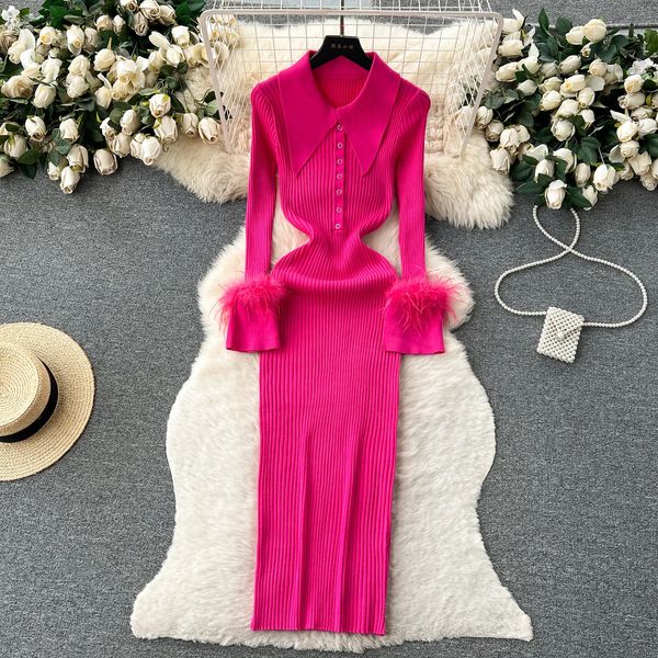 YuooMuoo Women Dress Autumn Winter Elegant Fur Long — compare prices at CompareOffers