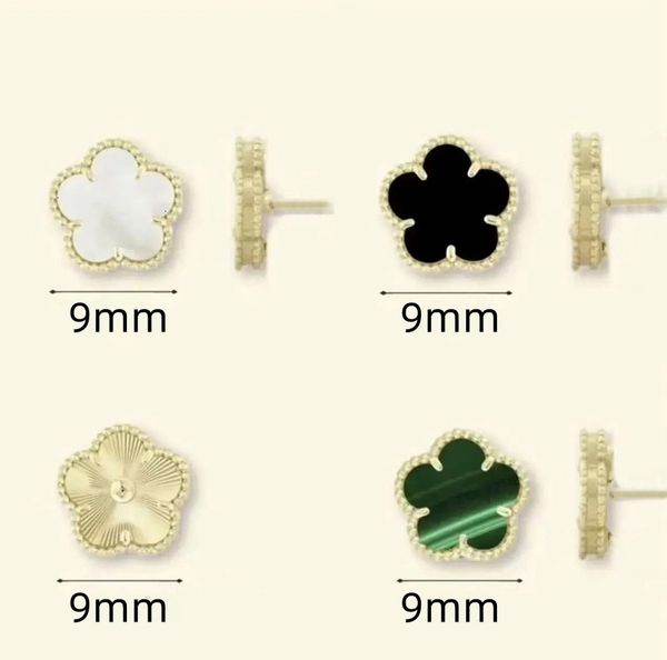 Designer Earrings Womens Jewelry Gold Stud Earring Mini 9Mm Clover Earrings For…