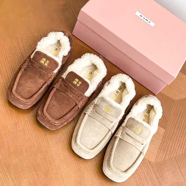 Women's Luxury Fur Slide Loafer Moccasin Slipper