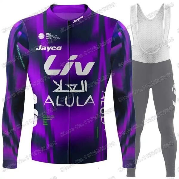 Women Team Jayco AlUla Cycling Jersey Set Autumn Winter Cycling Clothing Unisex Road Bike Jacket Suit Bicycle Bib Tights 251107