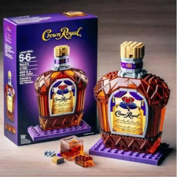 Es Block Whiskey Simation Wine Bottle Assemble Blocks Creative Building Blockornaments He Decor C251110-image