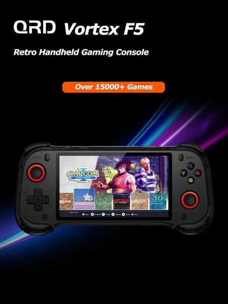 QRD Vortex F5 Retro Handheld Game Console 55 Inch I SCREEn Linux System HALL Joystick LED Lighting Video Game PlayerM251111