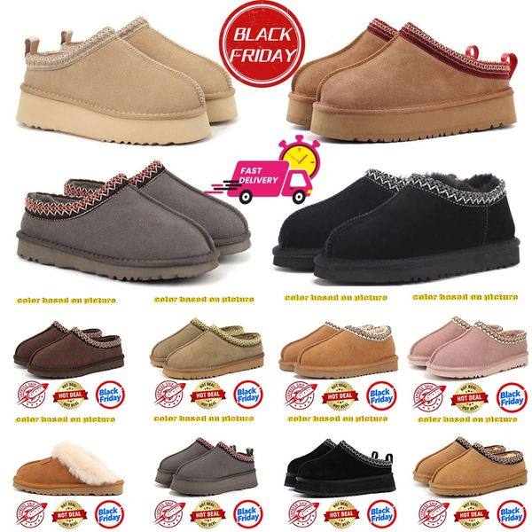 Snow boot women Designer Shoes Slippers Woman Slippers Platform Slides Boots mustard seed Chestnut Sand Fur Slides Sheepskin Classic Chestnut Sand Boot