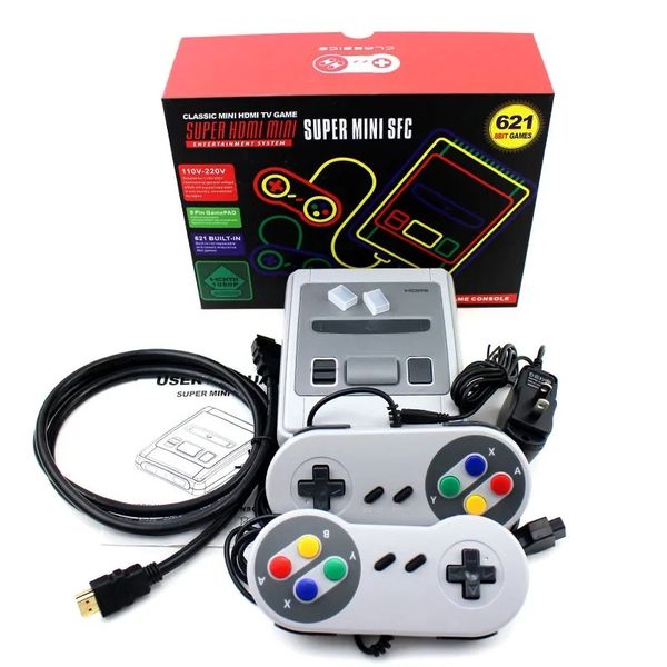 sea shipping SNES Built-in 621 Classic Games Retro Gaming Player Mini TV Handheld Recreation Video Game Console with HDMI Cable Christmas Gift