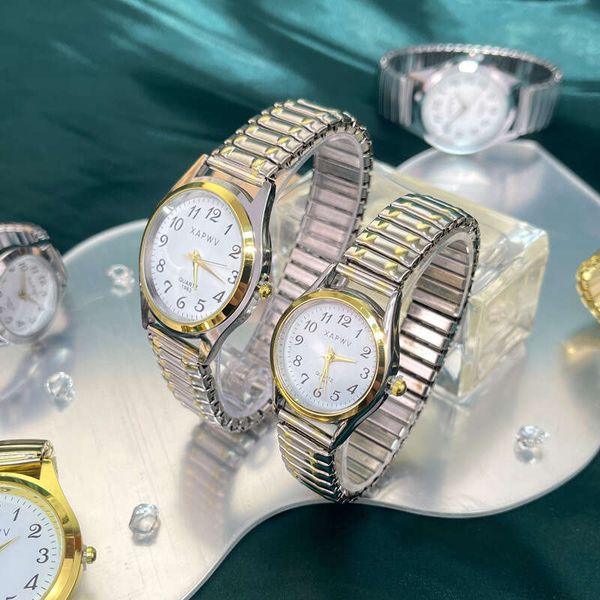 Trade Hot-Selling Round Men's for Middle-Aged and Elderly with Elastic Band Quartz Watch Fashion Couple Watches