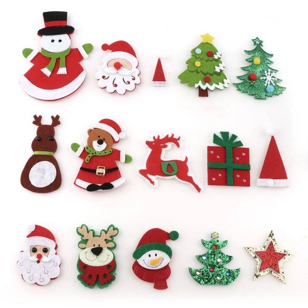 Christmas Fashion Snowflake Tree Gift Star Patchse Diy Craft Accessory Handmade Patch For Clothes Hat Felt Applique ddmytues