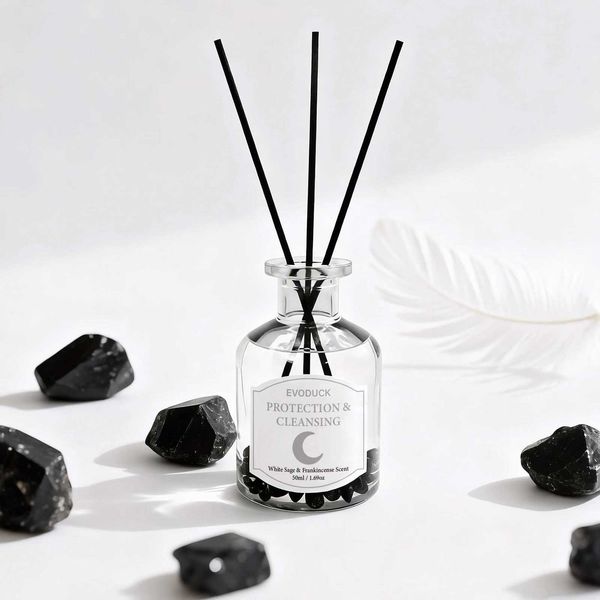 50ml Aromatherapy Essential Oil Flameless White Sage Oil With Reed Diffuser Stick Home Room Air Freshener Decor X251112