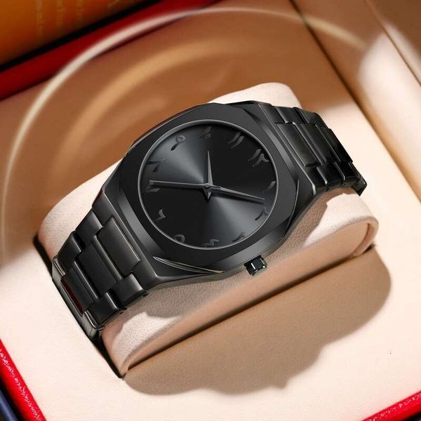 Wholesale Waterproof Men's Full Black Arabic Dial High-End Alloy Quartz Watch