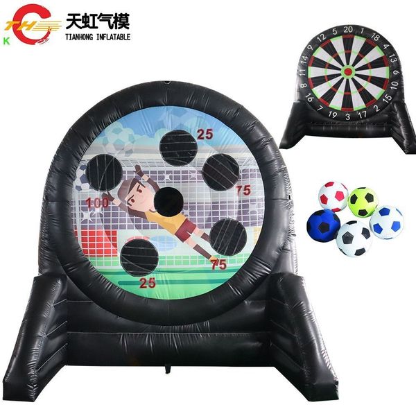 Outdoor Activities 3m height (10ft) with 6balls Double Sides Inflatable Dart Board Soccer Football Golf Dart Shooting Carnival Game Toys for Sale