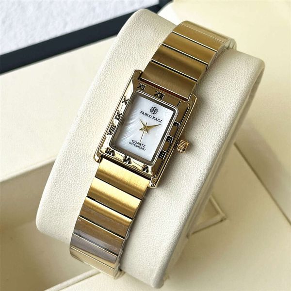 Women's Square Steel Band gold Light Luxury Simple Watch Shell Dial Export New Niche High-end Feel