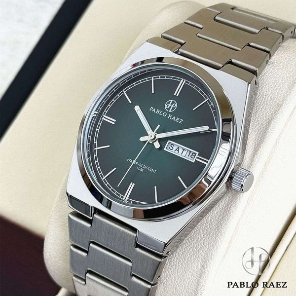 Gradient Green Dial New Brand Steel Strap Men's Watch Butterfly Buckle Hot Sale