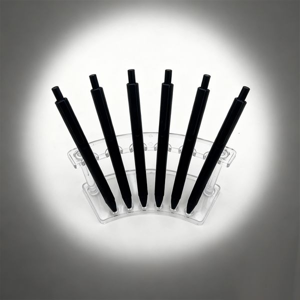 PEB017ZX Black Knight Office Gel Pen, 0.38mm/0.5mm/0.7mm Retractable Bullet/ST/CS Tip, 12pcs/Box Single-Color Printed Barrel, Smooth Writing Office Stationery