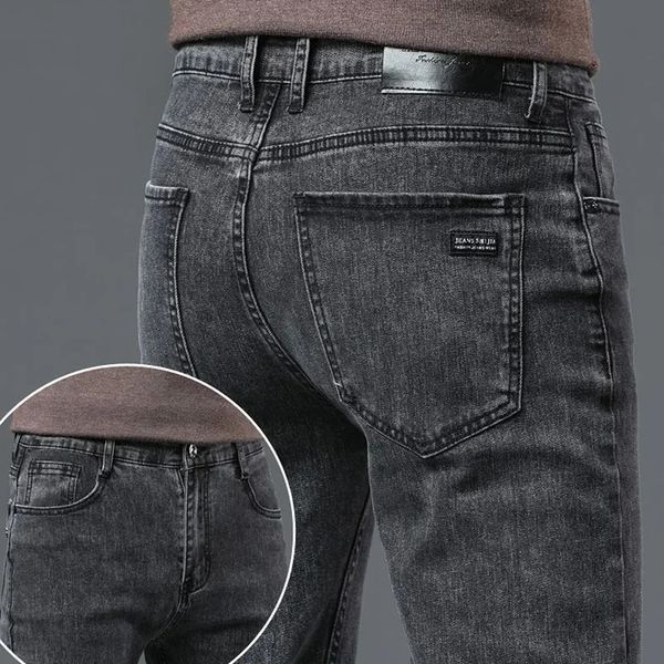 Spring Men's High Street Casual Jeans Korean Comfortable Stretch Trousers Classic Vintage Slim Fit Denim Pants Male