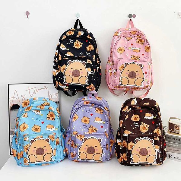Cartoon Capybara Print Backpack Funny Large Capacity Capybara School Bag Studen…