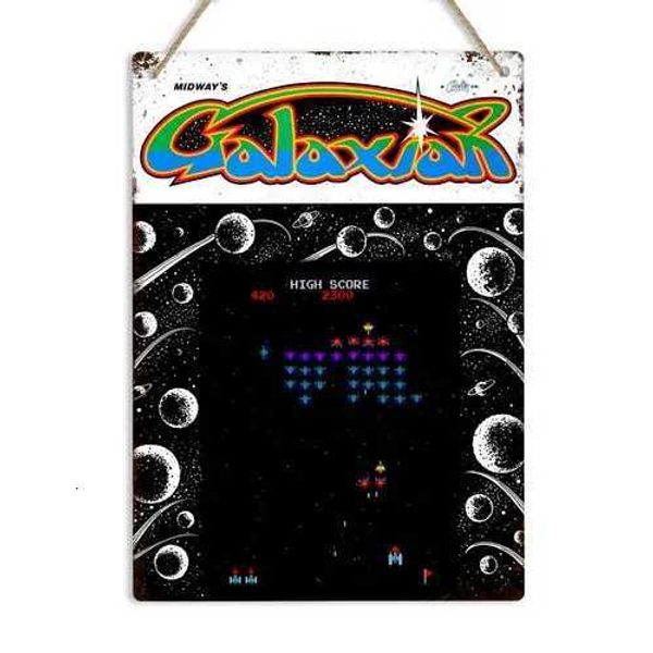 Galaxian Classic Arcade Game Retro Metal Sign Tin Plaque Gaming Room Wall DecorM251114