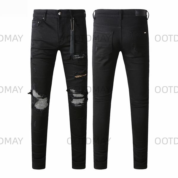 Fashionable Mens Jeans Skinny Distressed Denim Designer Jeans with Rips - Slim Fit Biker Styles