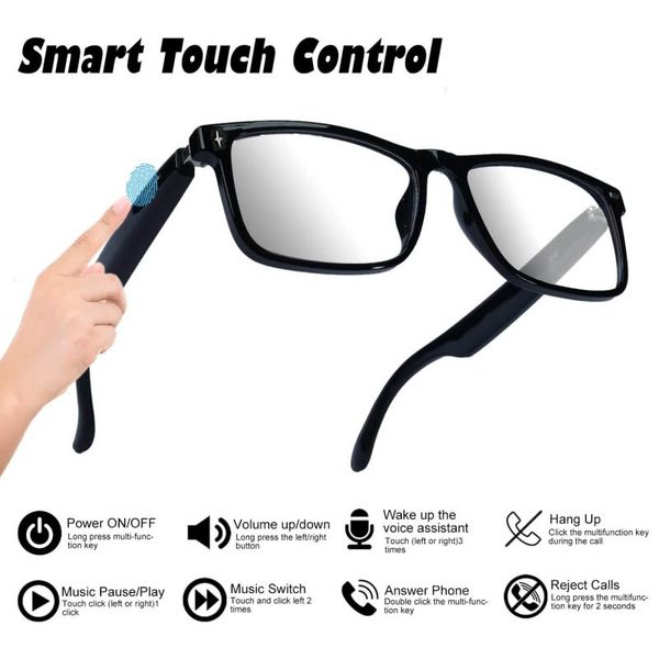 Bluetooth AI Smart Glasses with Open Audio, Hands-Free Calls,Music Playing for Men Women