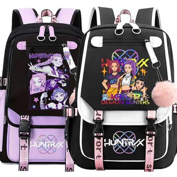 Anime Kpop Demon Hunters Backpack Students Schoolbag Teenager Usb Ports Backpac…