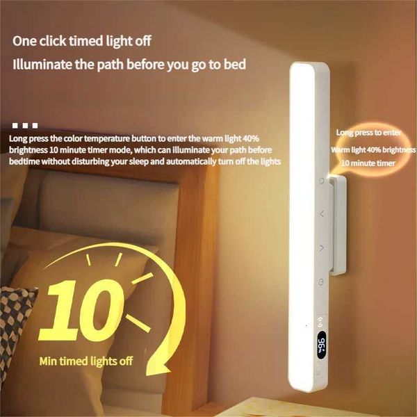 Touch Table Lamp Magnetic Desk Lamp Bulit-in 1200mAh Battery for Reading Cabinet Mirror Bedside Rechargeable Night LightsW251115