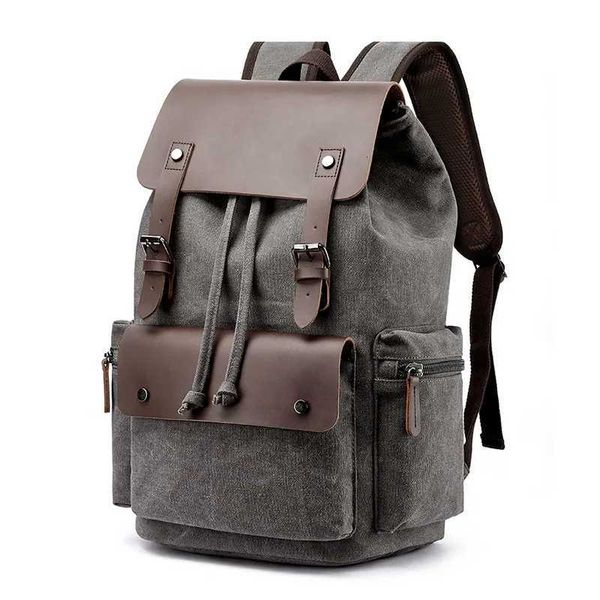 Canvas Laptop Backpack Student School Bag Durable Travel Cputer Bag Casual Dayp…