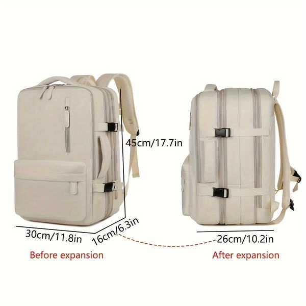Expandable Backpack Mens Large-Capacity School Bag Business Trip Portable Lugga…