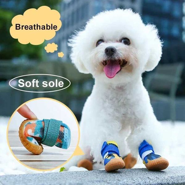 Breathable Summer Dog Kitten Shoes Small Puppy Booties Anti-Slip Paw Protector …
