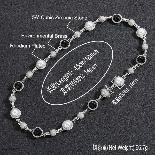 Luxury hip hop micro-inlaid sterling silver ice out VVS Moissanite black and white pearl necklace, men and women's cascading chain Free delivery
Luxury hip hop micro-inlaid sterling silver ice out VVS Moissanite black and white pearl necklace, men and women's cascading chain Free delivery