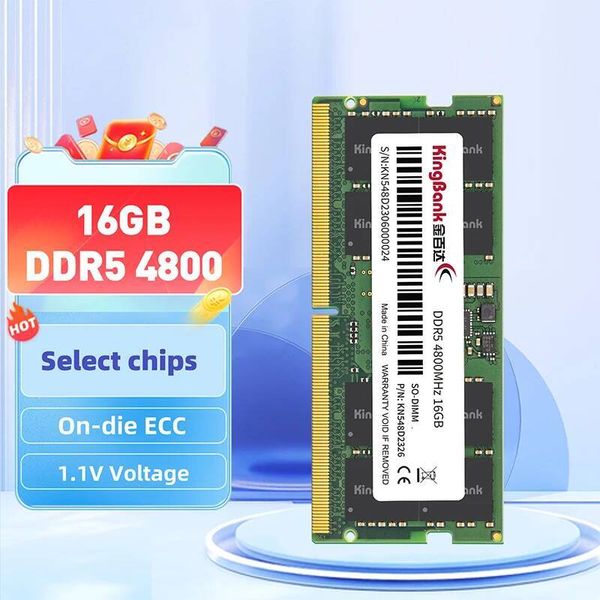 KingBank Laptop Memory DDR5 16GB 4800Mhz Laptop RAM 260pin SO-DIMM Memory Laptop Notebook Ultrabook RAM 11V CL40