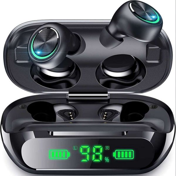 Wireless Earphones V5.3 With Charging 200 Hours Playtime, Ipx7 High-Quality In-Ear Lightweight Suitable For Phones And Laptops, Laptop Audio, Travel Fashionable