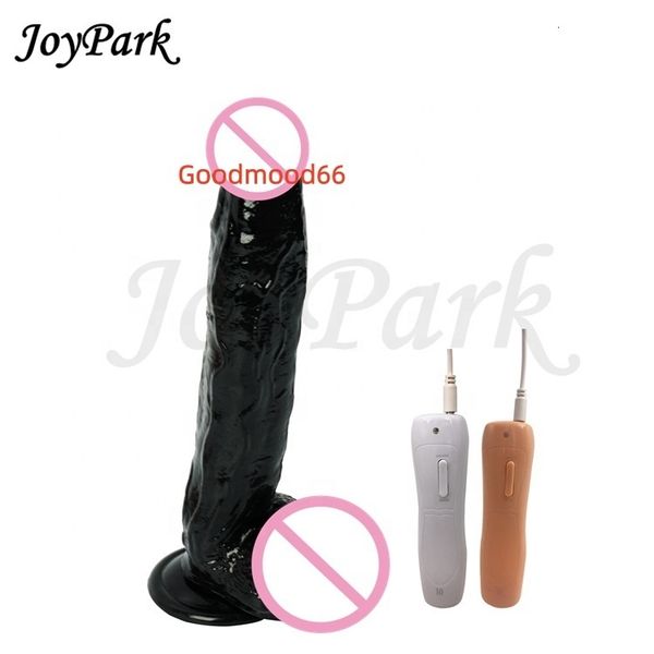 JoyPark Hot Selling 122 Inch 10 Speed Sex Toy Huge Large Big Soft Artificial Black Vibrating Dildos Penis With Suction Cup