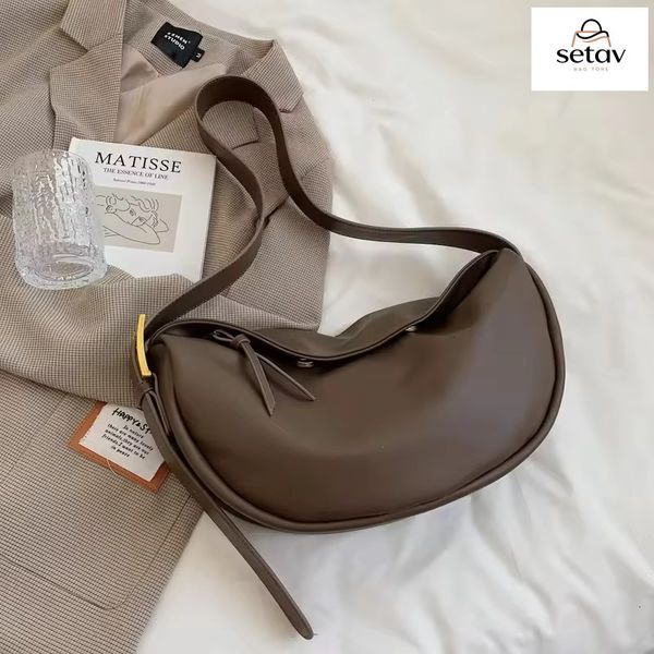 Crossbody For Women Large Capacity Handbags Solid Soft Shoulder Bags Female Casual Travel Hobos Bag Vintage Sac New PVC Gender Neutral Bagvoyage