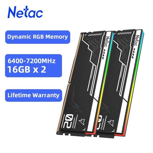 Netac Memoria Ram RGB RAM DDR5 16GBx2 32GB 6800MHz 6400MHz DDR5 Ram 14V Dual-channel Desktop Memory Ram