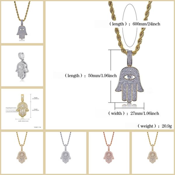 Y2K necklace for men moissanite chain designer necklace designer luxury jewellery Y2K women men necklace gold necklaces Vintage Hamsa Hand Pendant for Men 1A