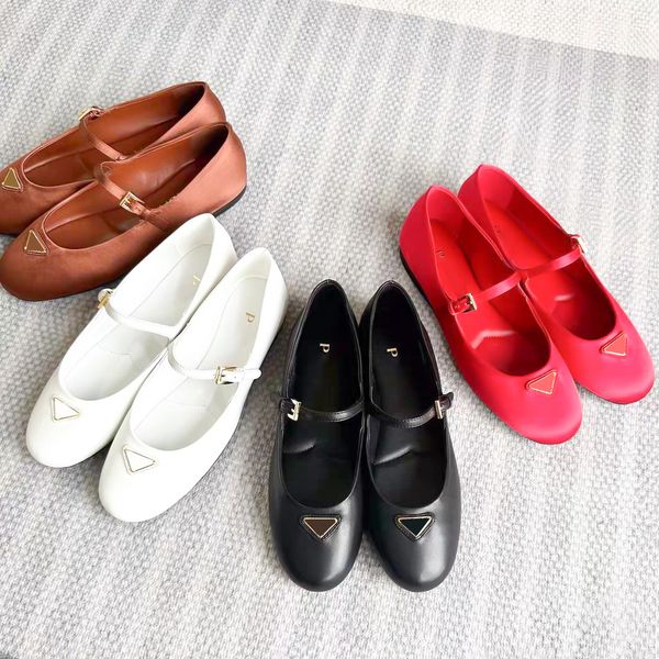 Women's Ballet Flat Moccasins - Black Leather