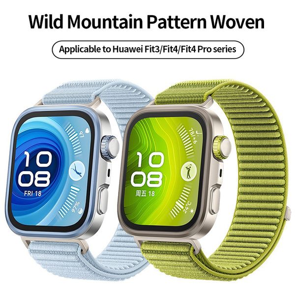 For Huawei Fit4 Pro/4/3 Universal Wild Mountain Pattern Woven Nylon Velcro Metal Head Strap, Wilderness green
For Huawei Fit4 Pro/4/3 Universal Wild Mountain Pattern Woven Nylon Velcro Metal Head Strap, Wilderness green