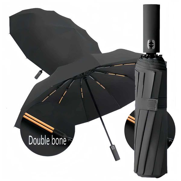 24 bone solid color fully automatic umbrella folding large format outdoor sunshade and UV protection fully automatic umbrella h H251117